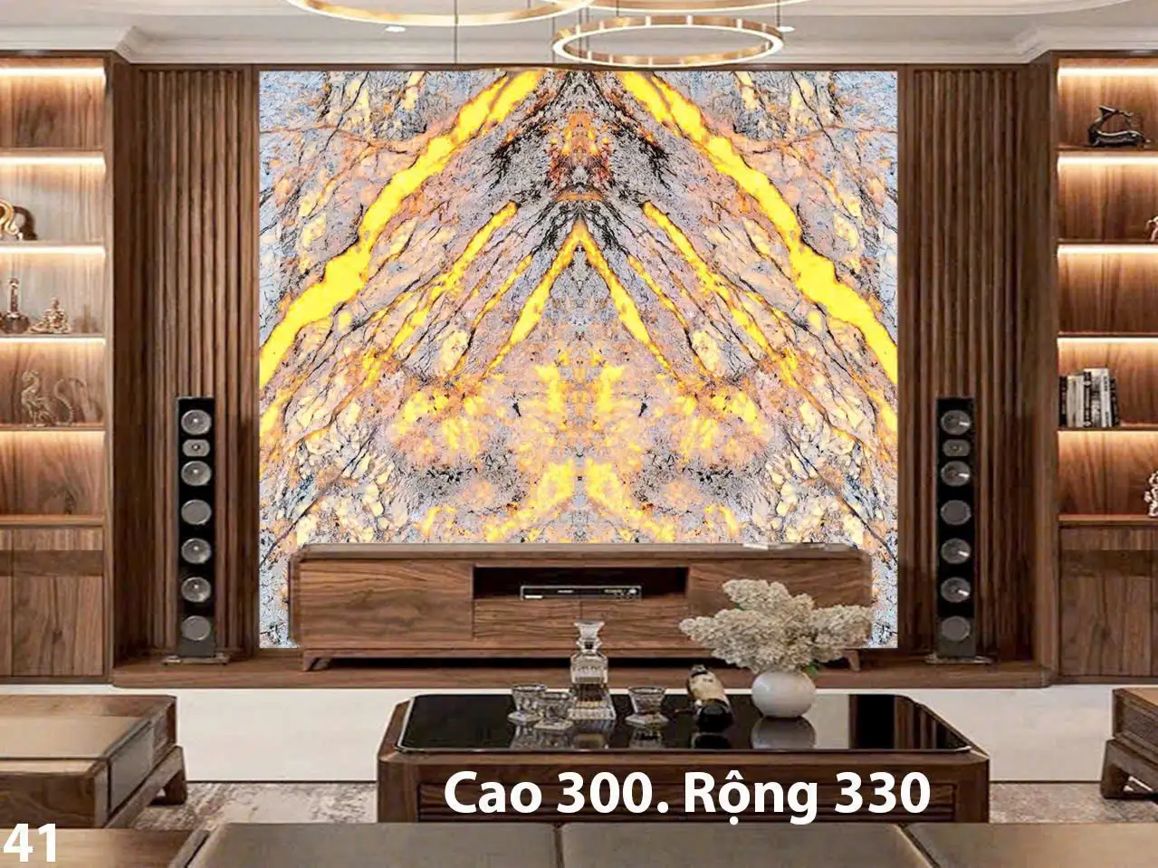 Tranh Đá Xuyên Sáng Đối Xứng Cho Phòng Khách 294