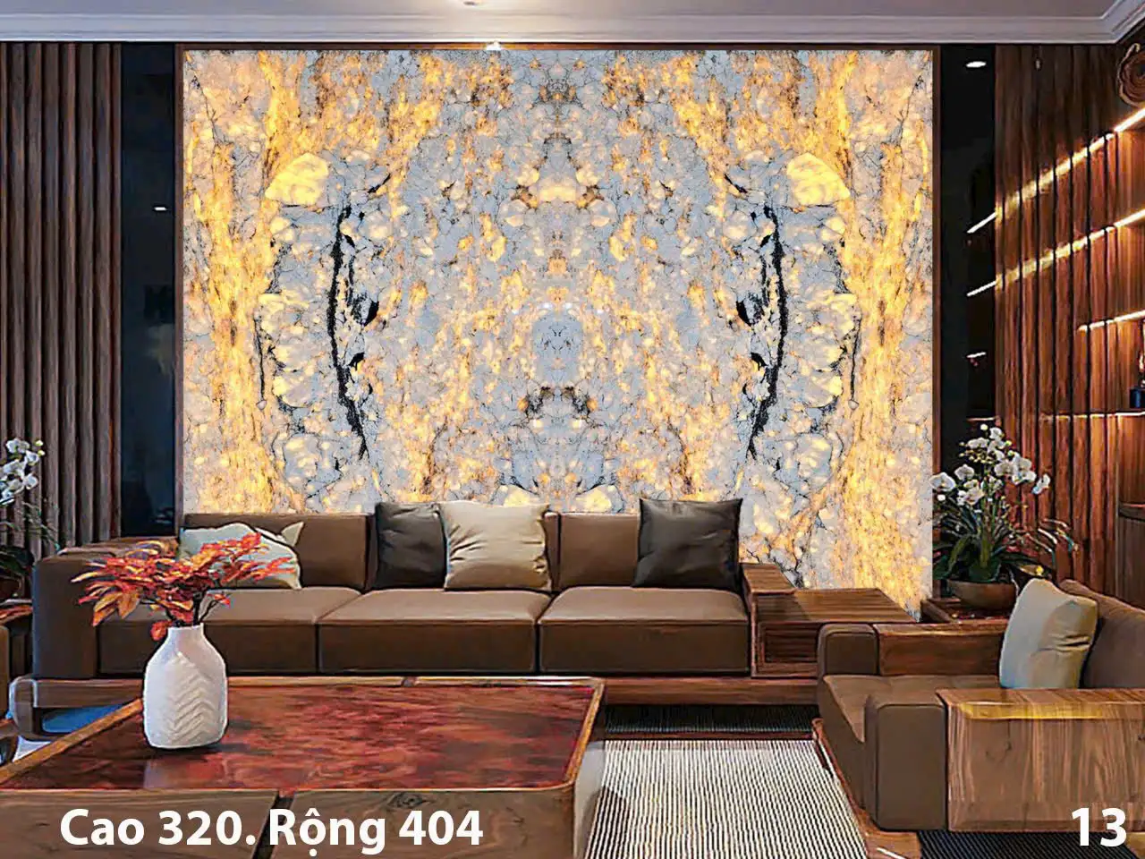 Tranh Đá Xuyên Sáng Đối Xứng Cho Phòng Khách 305