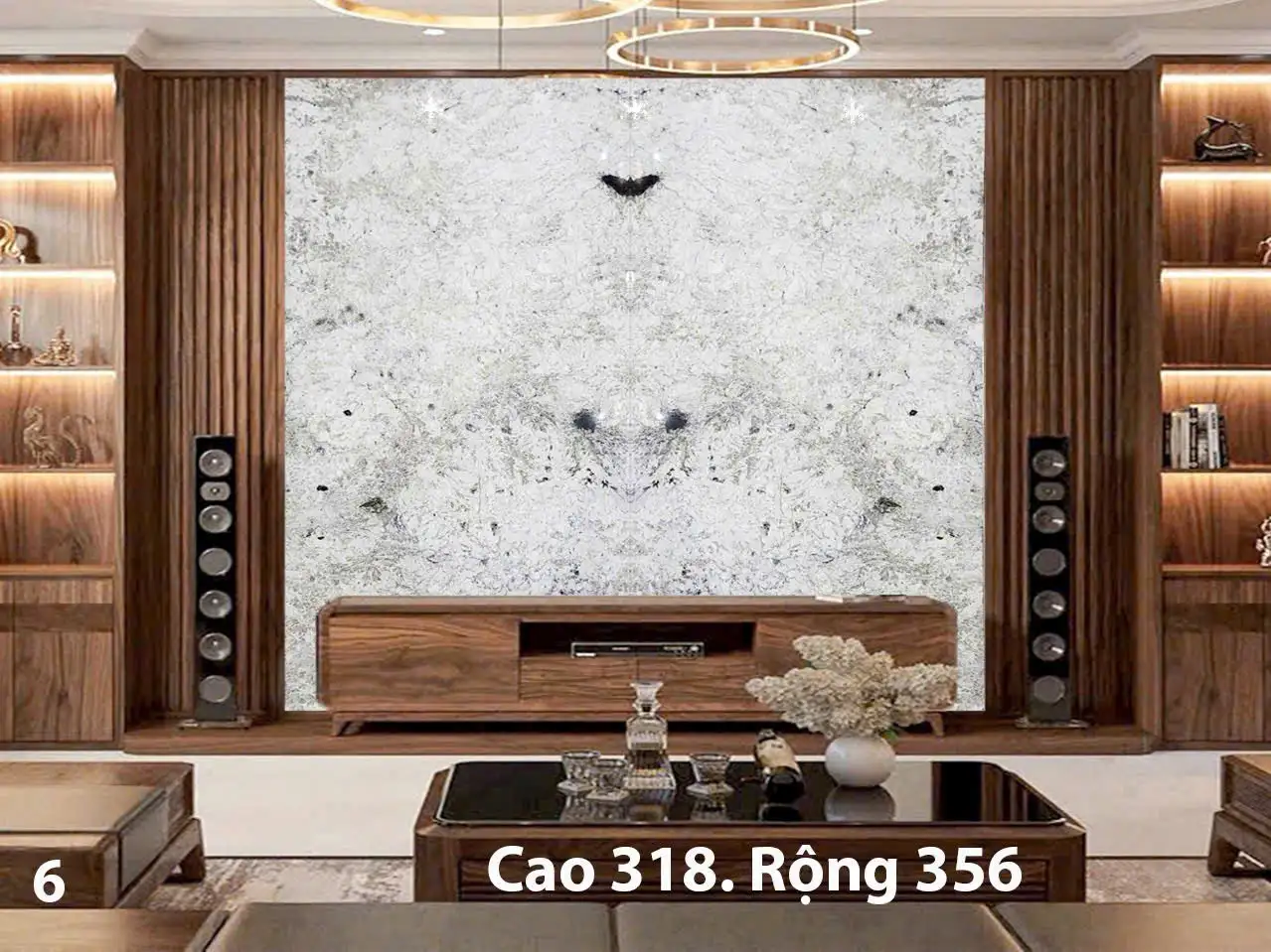 Tranh Đá Xuyên Sáng Đối Xứng Cho Phòng Khách 306