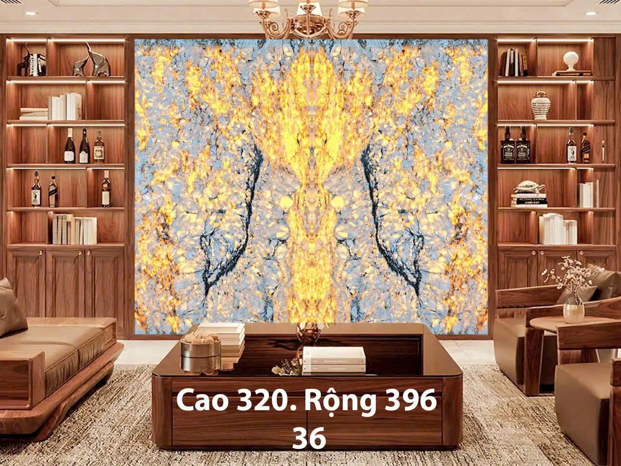 Tranh Đá Xuyên Sáng Đối Xứng Cho Phòng Khách 307