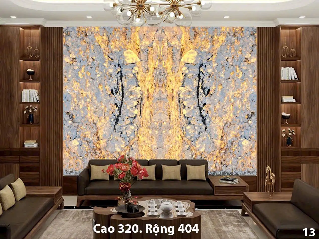 Tranh Đá Xuyên Sáng Đối Xứng Cho Phòng Khách 309