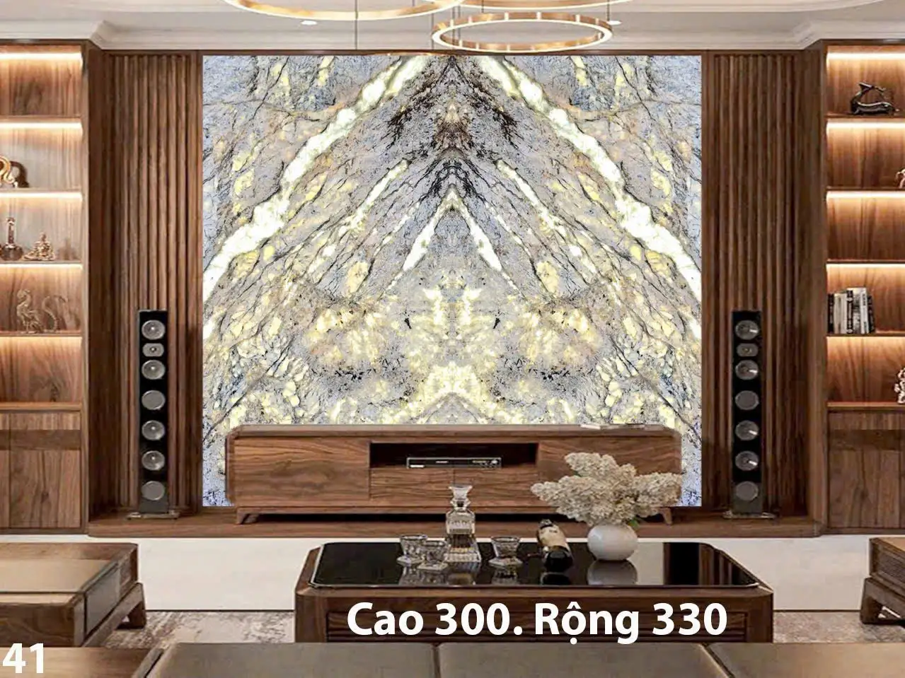 Tranh Đá Xuyên Sáng Đối Xứng Cho Phòng Khách 319