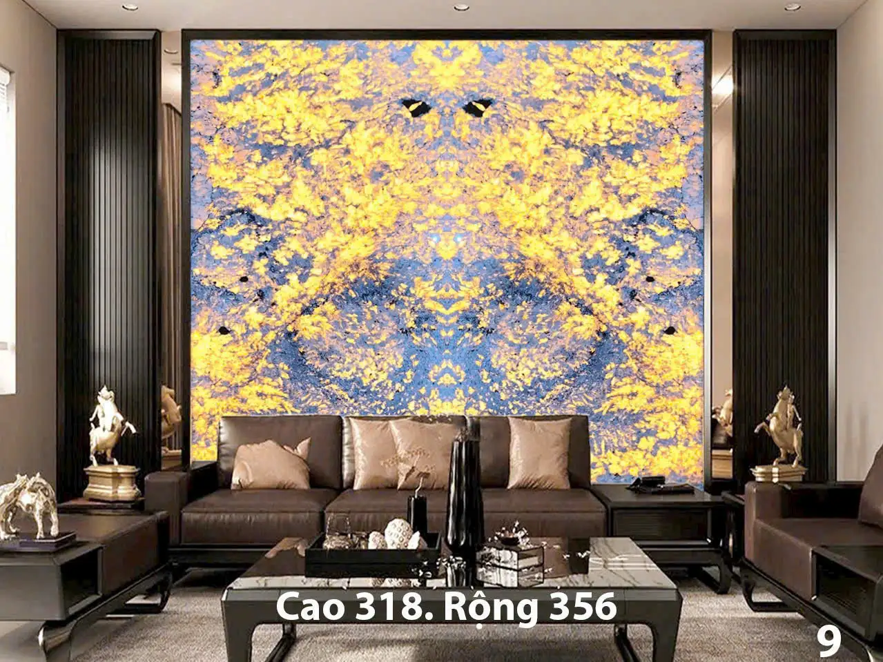 Tranh Đá Xuyên Sáng Đối Xứng Cho Phòng Khách 322