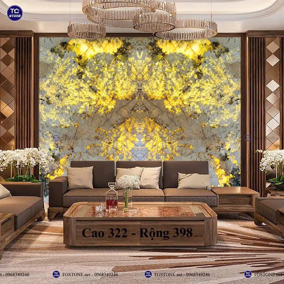 Tranh Đá Xuyên Sáng Đối Xứng Cho Phòng Khách 329