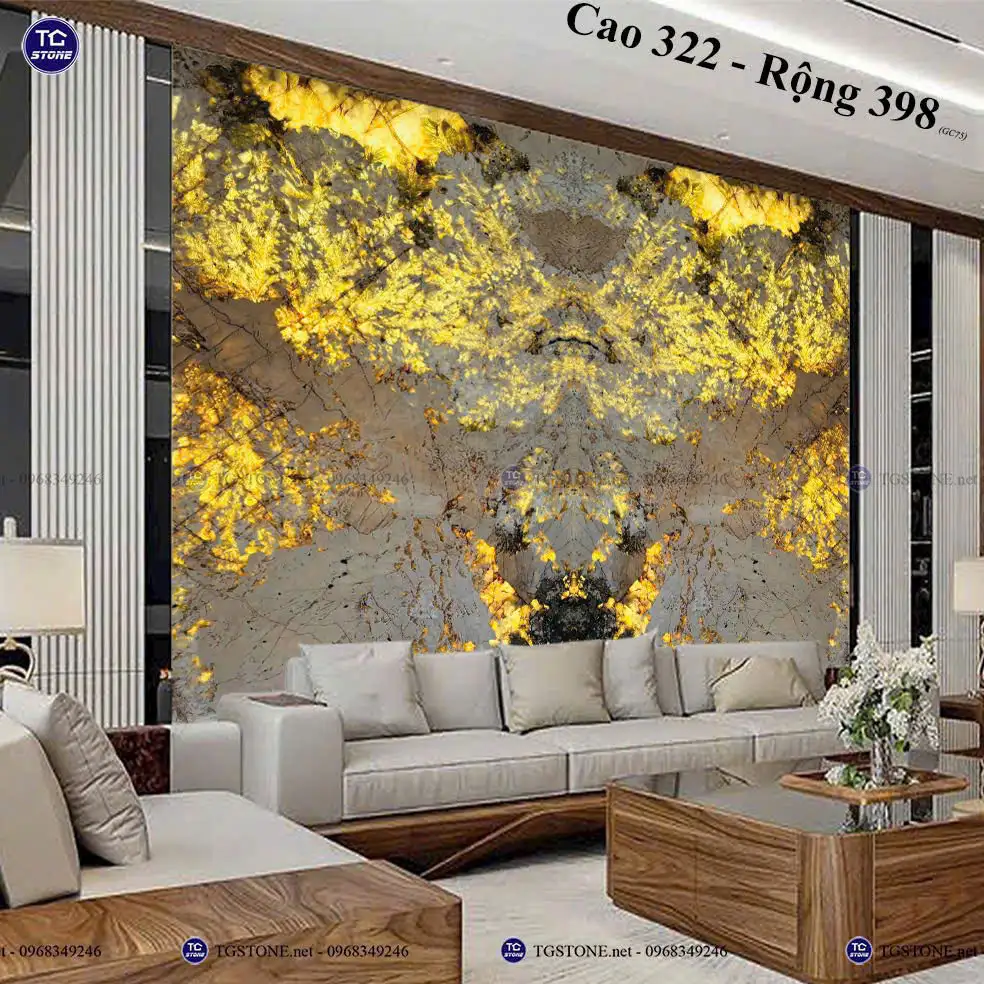 Tranh Đá Xuyên Sáng Đối Xứng Cho Phòng Khách 334