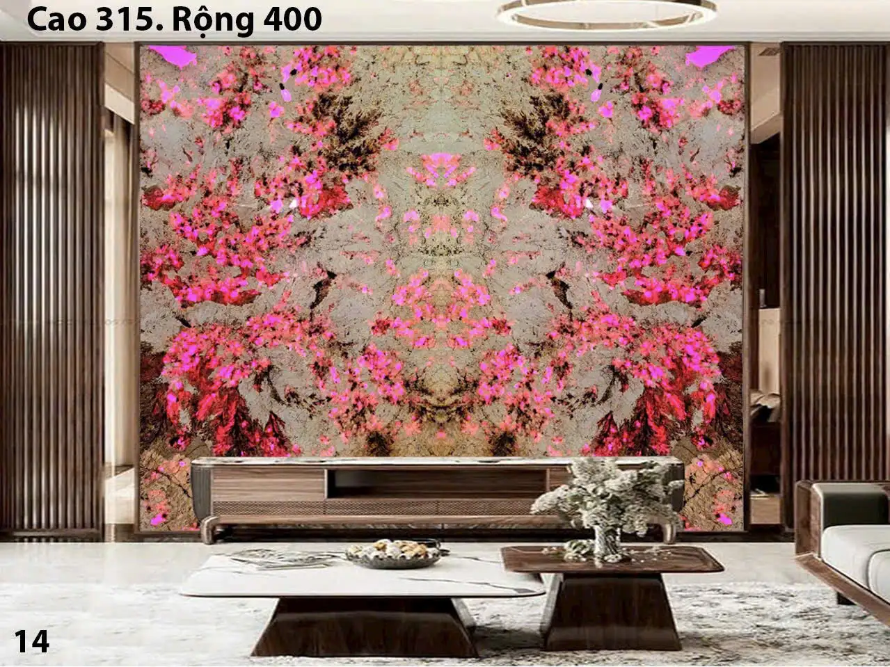 Tranh Đá Xuyên Sáng Đối Xứng Cho Phòng Khách 337