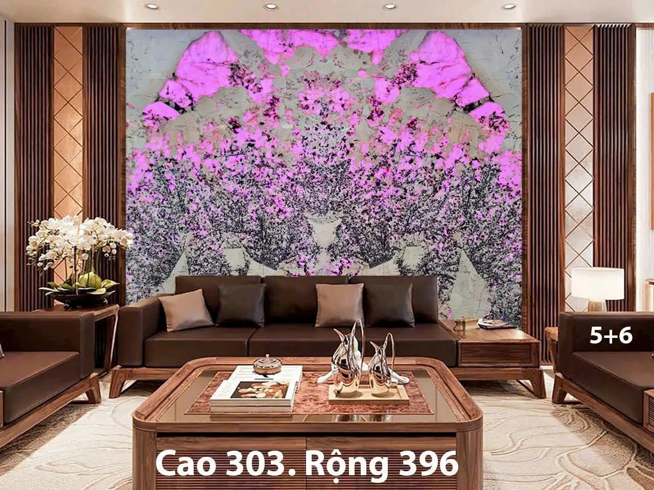 Tranh Đá Xuyên Sáng Đối Xứng Cho Phòng Khách 341