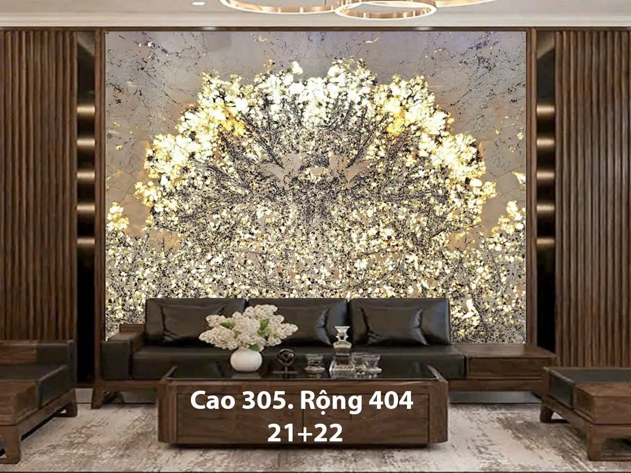 Tranh Đá Xuyên Sáng Đối Xứng Cho Phòng Khách 343