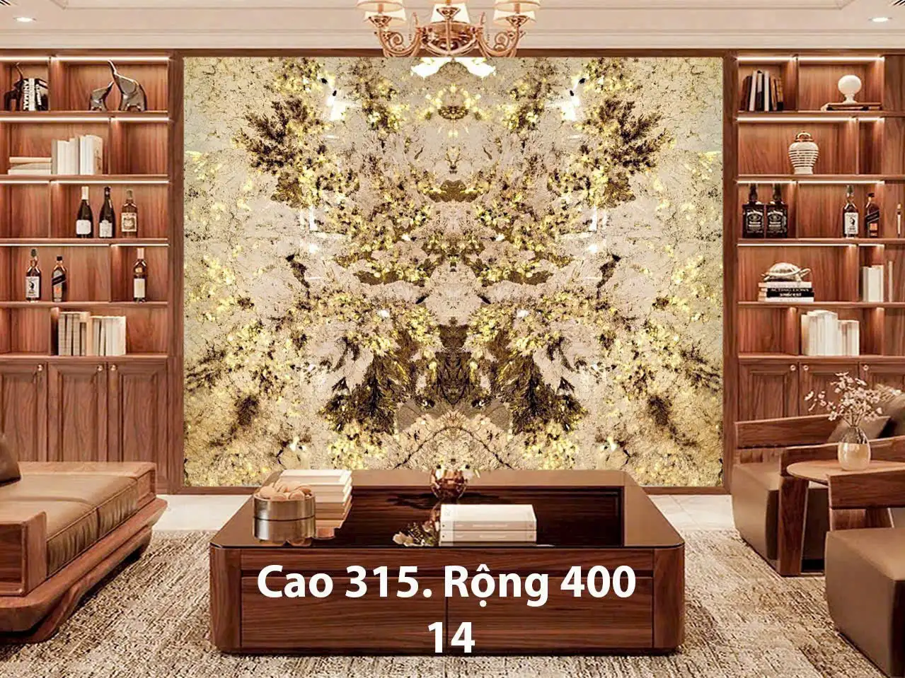 Tranh Đá Xuyên Sáng Đối Xứng Cho Phòng Khách 345