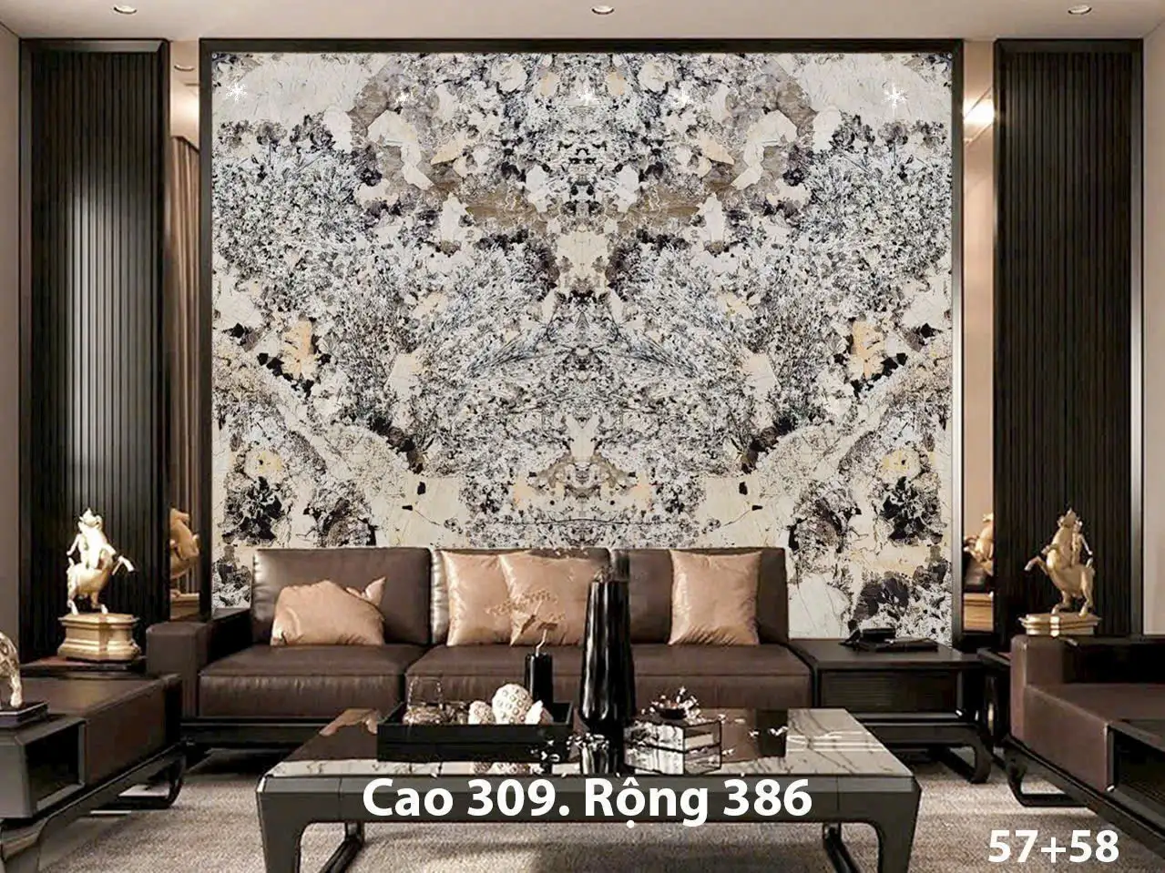 Tranh Đá Xuyên Sáng Đối Xứng Cho Phòng Khách 352