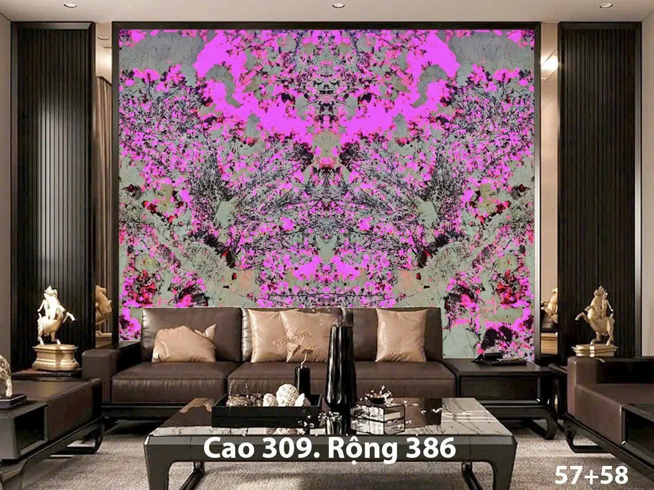 Tranh Đá Xuyên Sáng Đối Xứng Cho Phòng Khách 356