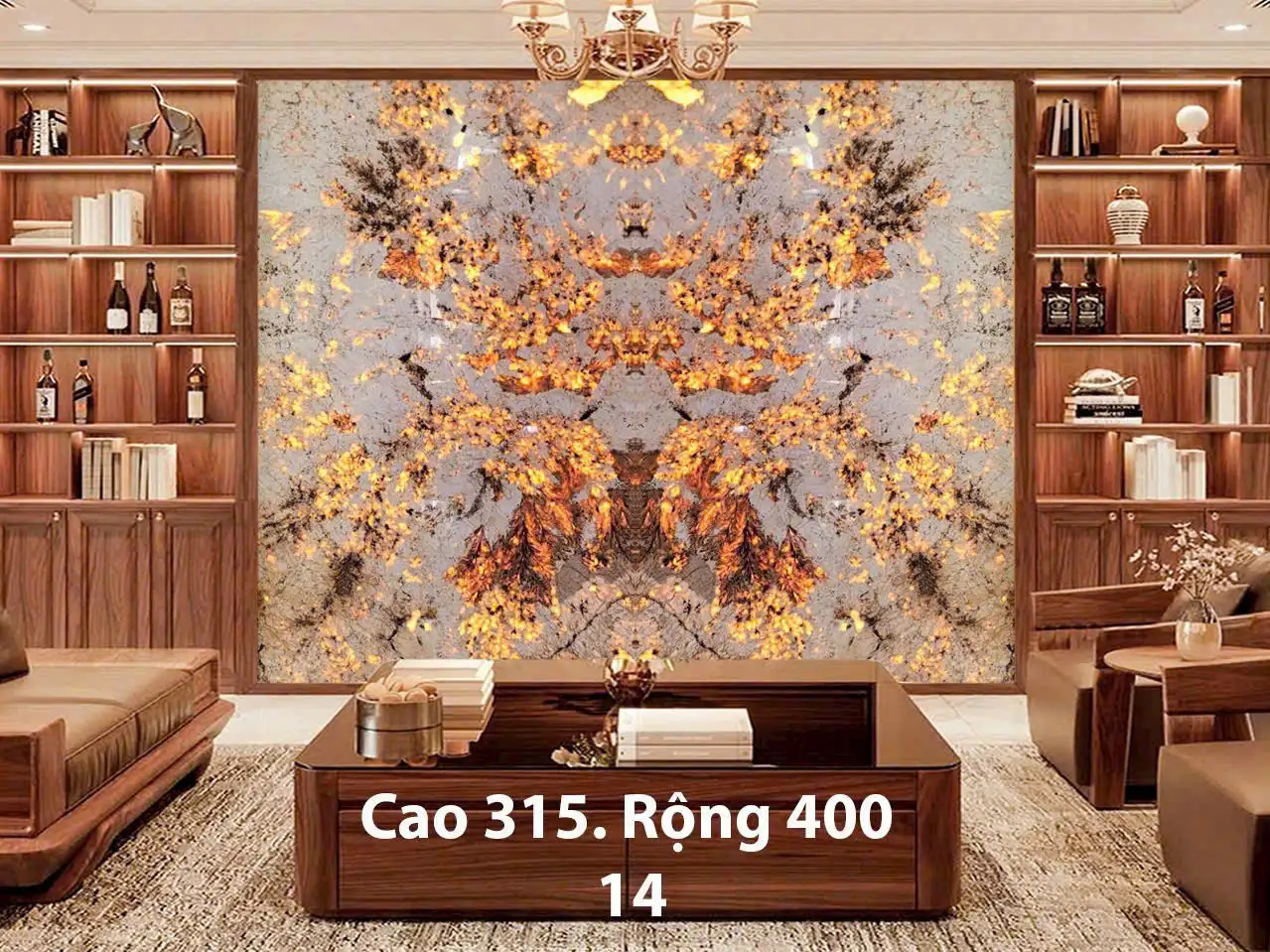 Tranh Đá Xuyên Sáng Đối Xứng Cho Phòng Khách 360