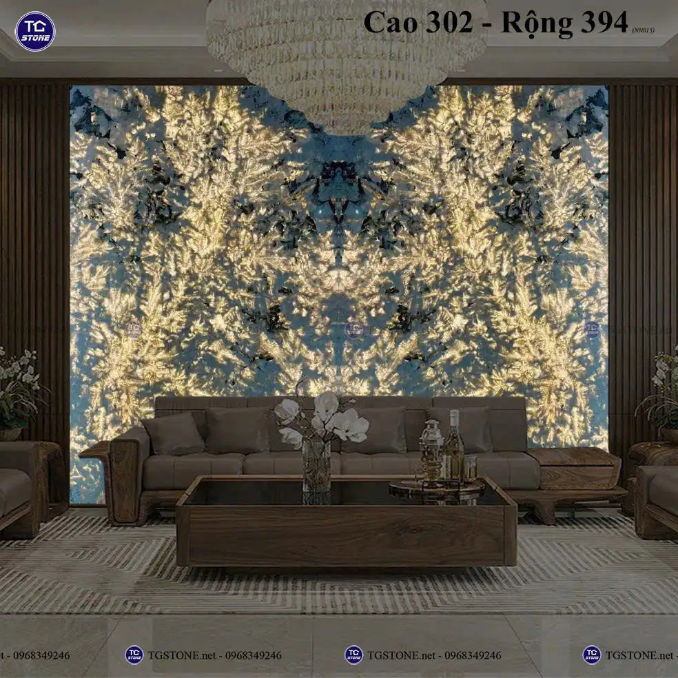 Tranh Đá Xuyên Sáng Đối Xứng Cho Phòng Khách 373