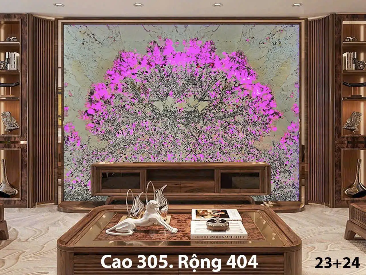 Tranh Đá Xuyên Sáng Đối Xứng Cho Phòng Khách 376