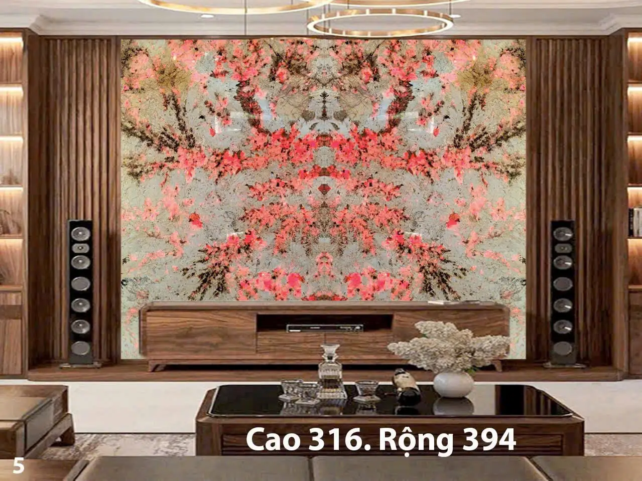 Tranh Đá Xuyên Sáng Đối Xứng Cho Phòng Khách 380