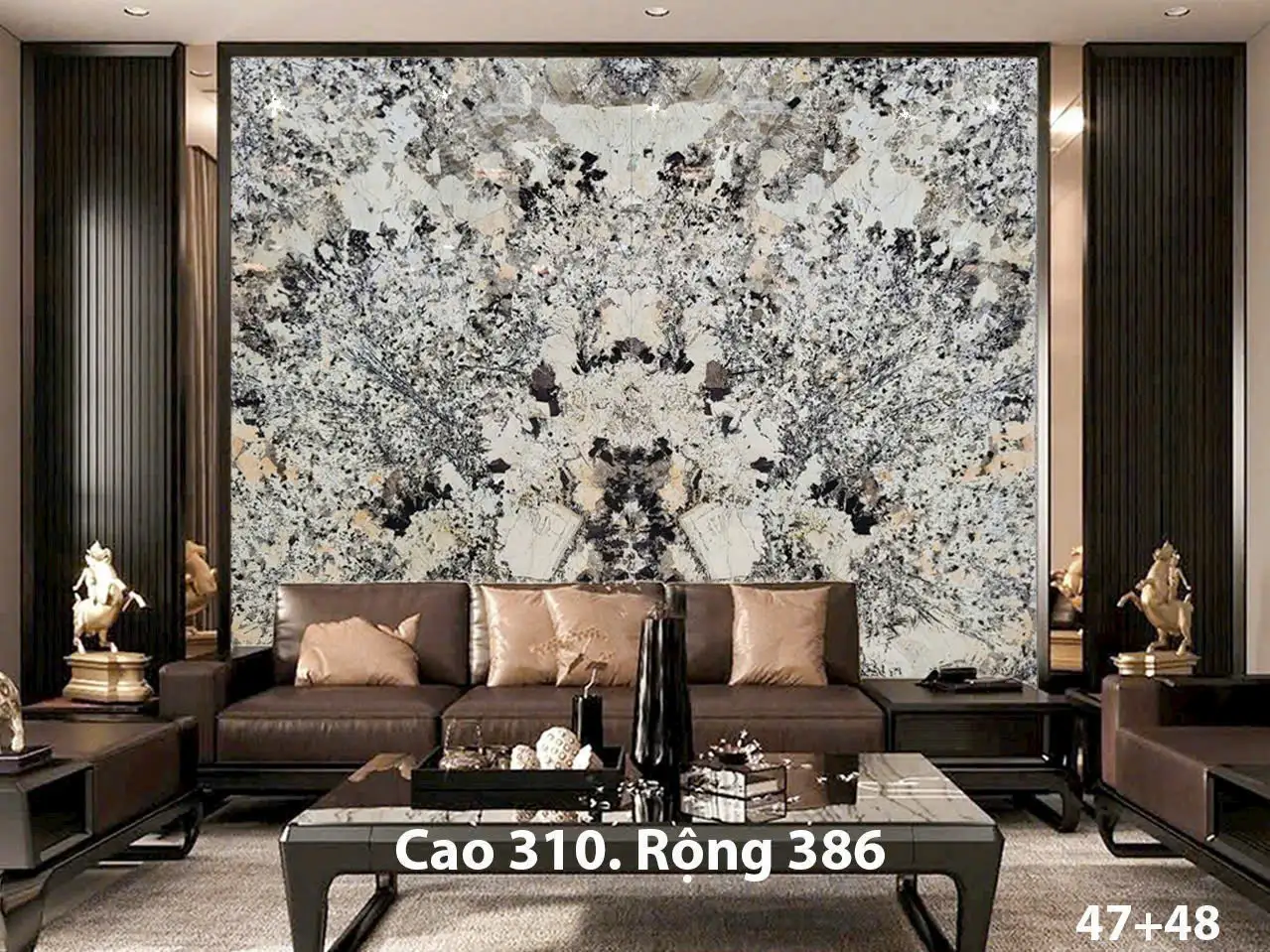 Tranh Đá Xuyên Sáng Đối Xứng Cho Phòng Khách 385