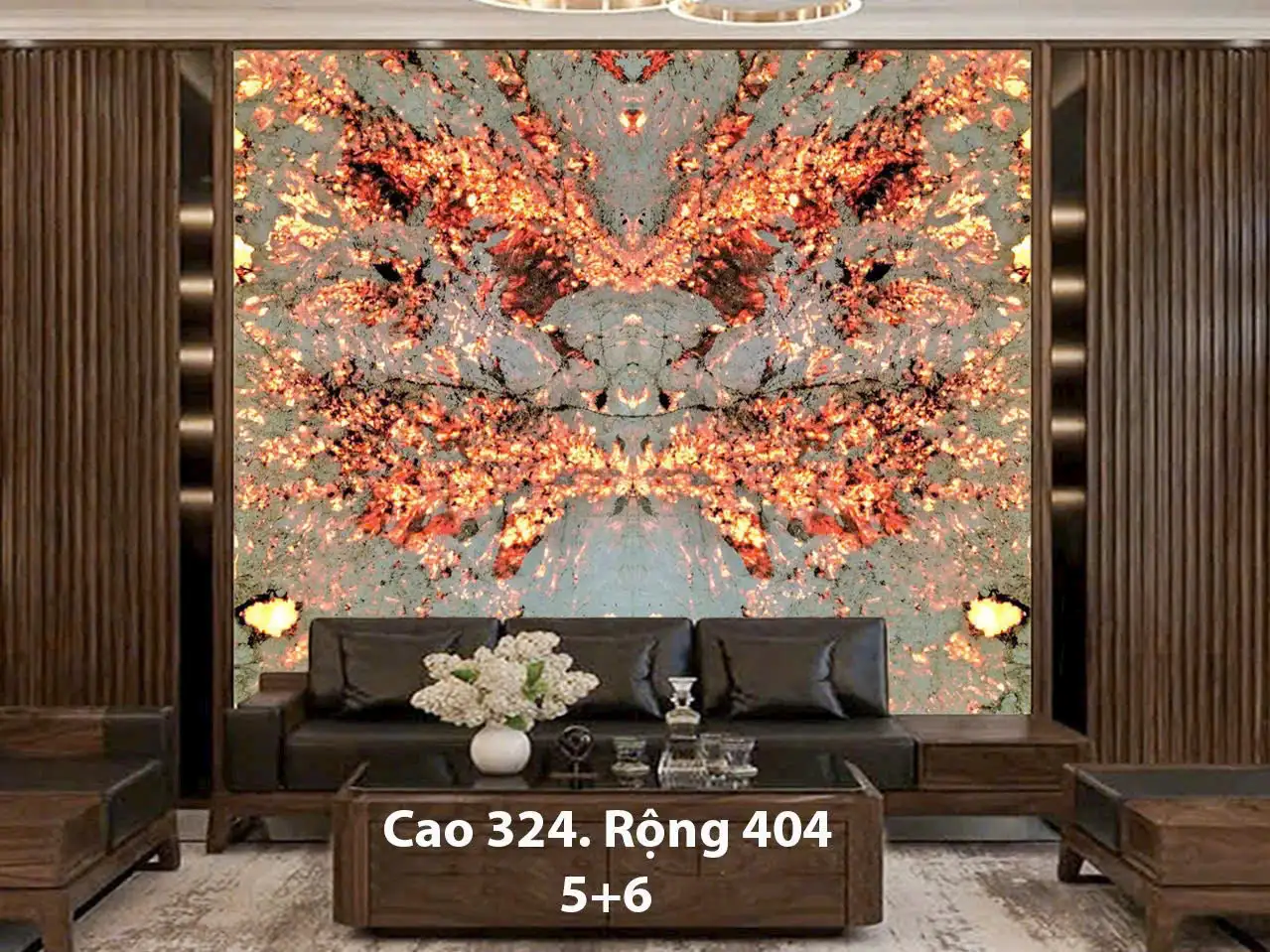 Tranh Đá Xuyên Sáng Đối Xứng Cho Phòng Khách 389