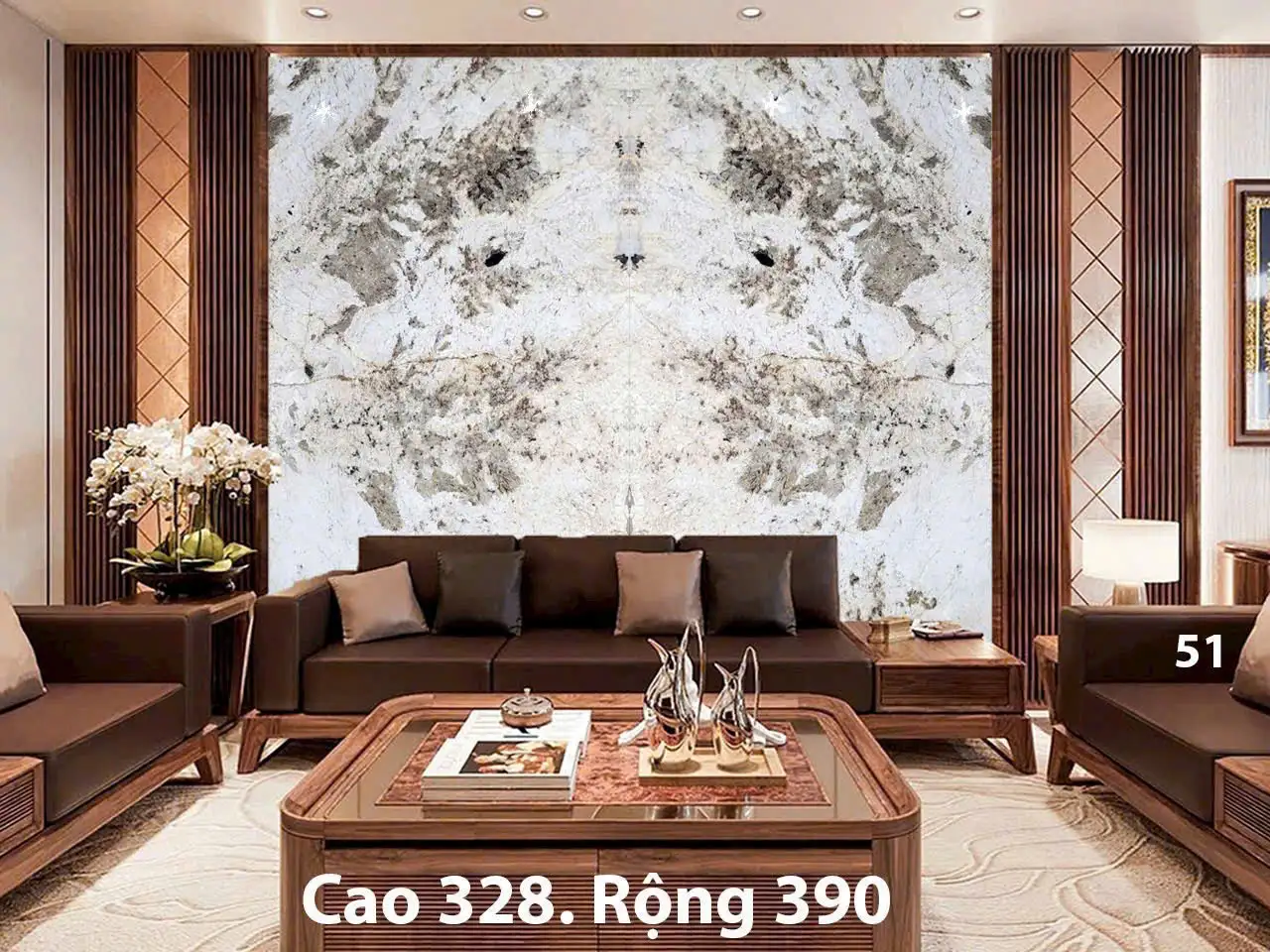 Tranh Đá Xuyên Sáng Đối Xứng Cho Phòng Khách 392