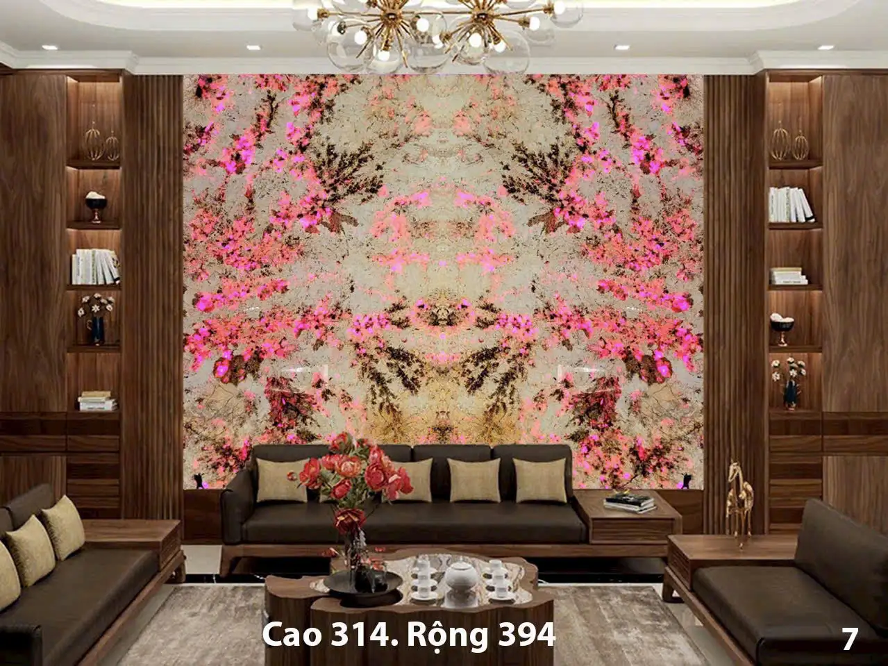 Tranh Đá Xuyên Sáng Đối Xứng Cho Phòng Khách 418