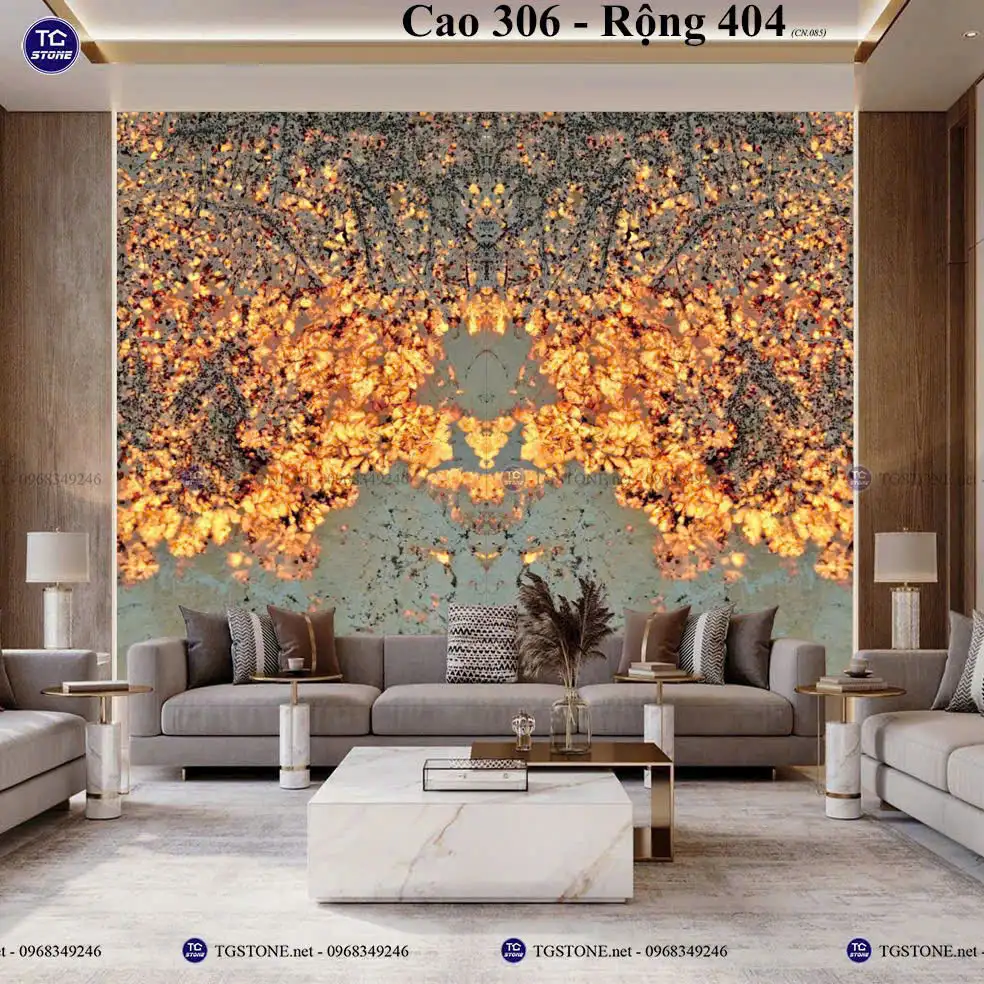 Tranh Đá Xuyên Sáng Đối Xứng Cho Phòng Khách 442
