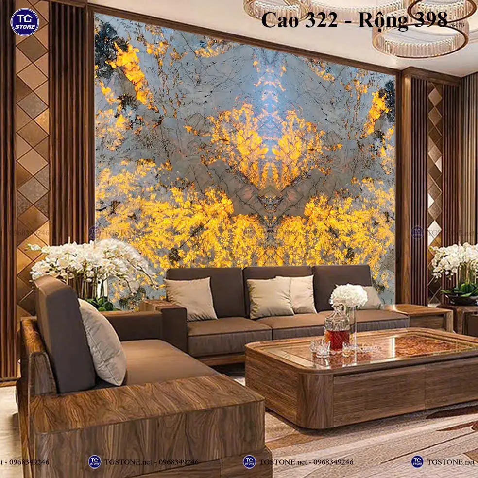Tranh Đá Xuyên Sáng Đối Xứng Cho Phòng Khách 45