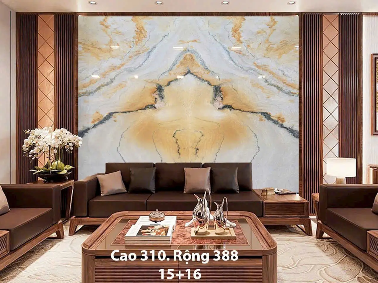Tranh Đá Xuyên Sáng Đối Xứng Cho Phòng Khách 520