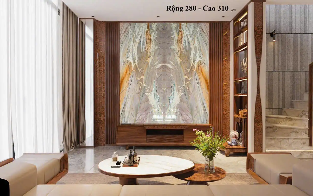 Tranh Đá Xuyên Sáng Đối Xứng Cho Phòng Khách 526