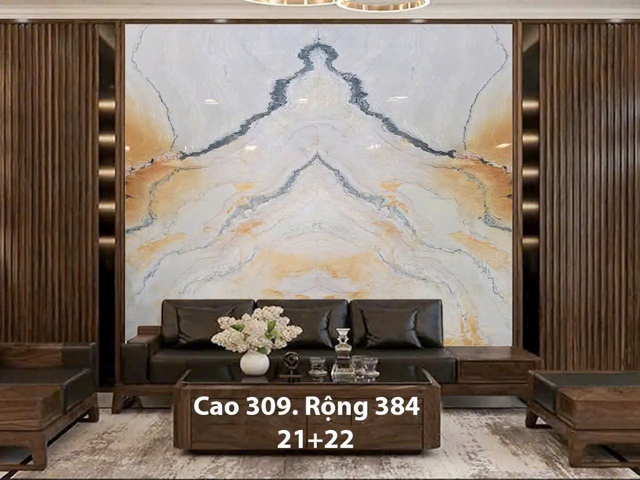Tranh Đá Xuyên Sáng Đối Xứng Cho Phòng Khách 529