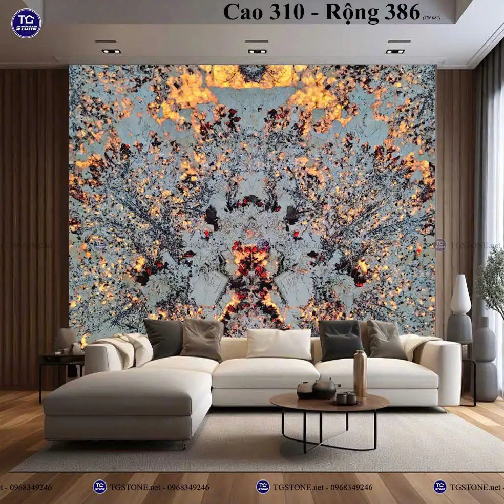 Tranh Đá Xuyên Sáng Đối Xứng Cho Phòng Khách 533