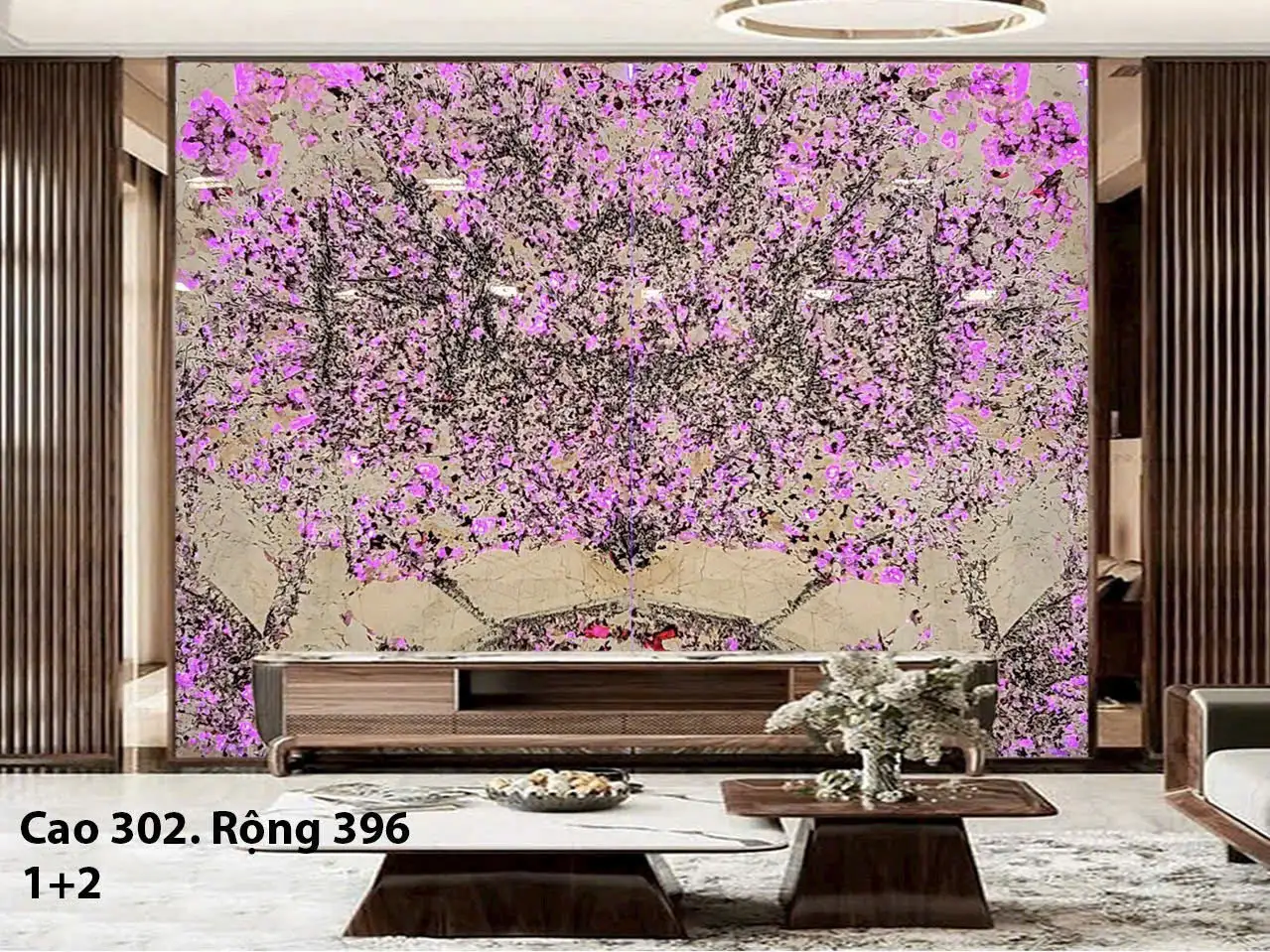 Tranh Đá Xuyên Sáng Đối Xứng Cho Phòng Khách 557