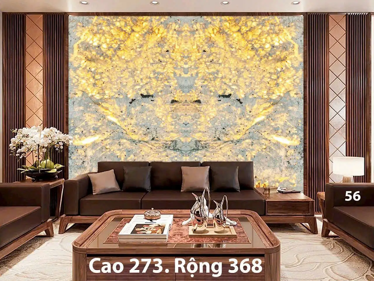 Tranh Đá Xuyên Sáng Đối Xứng Cho Phòng Khách 558