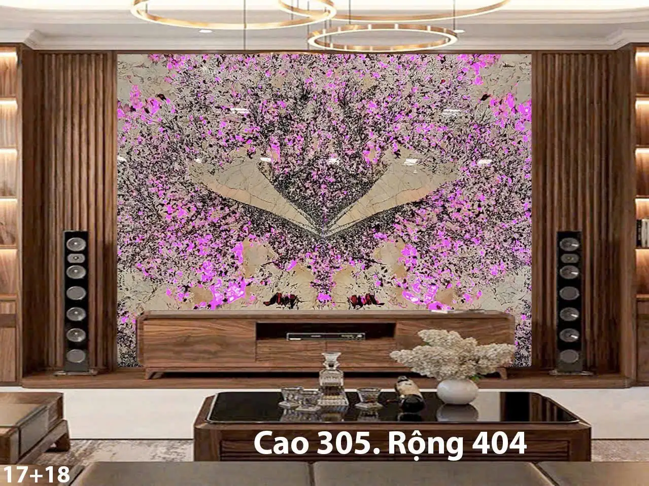 Tranh Đá Xuyên Sáng Đối Xứng Cho Phòng Khách 560