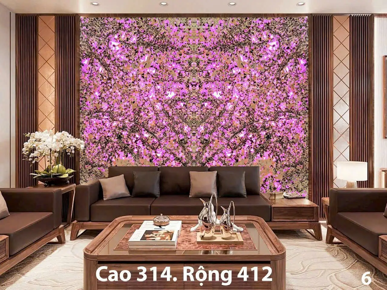 Tranh Đá Xuyên Sáng Đối Xứng Cho Phòng Khách 567