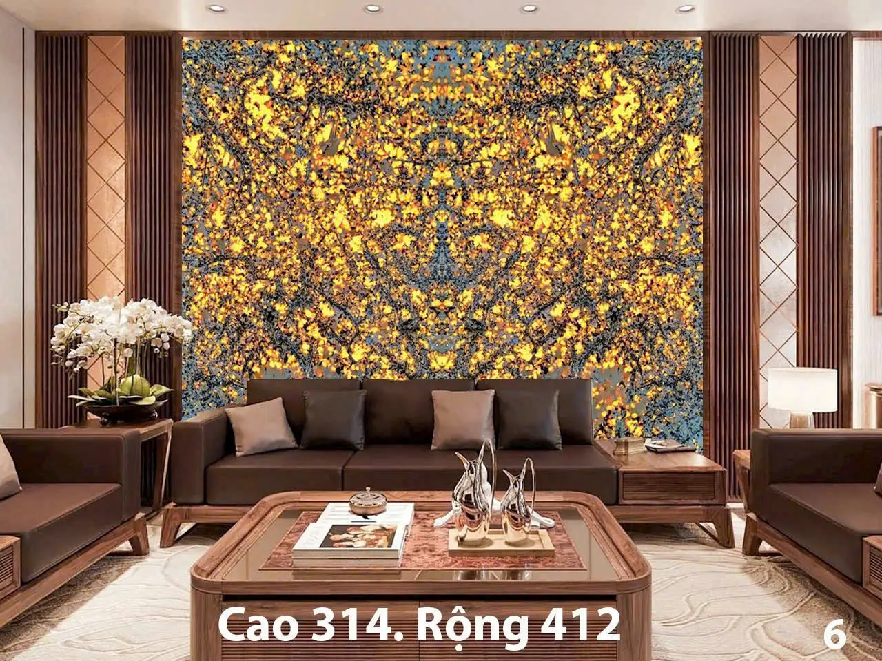 Tranh Đá Xuyên Sáng Đối Xứng Cho Phòng Khách 569