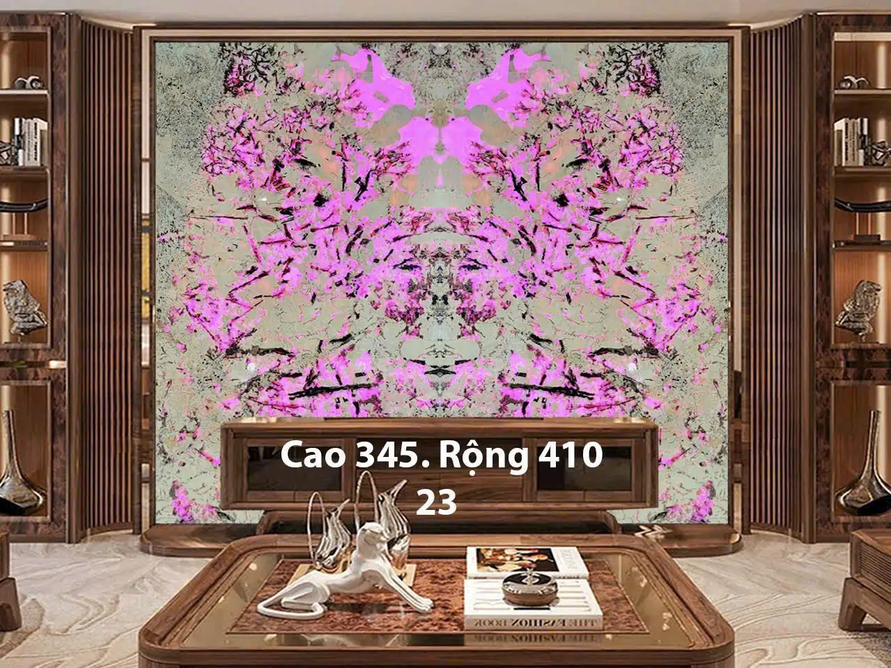 Tranh Đá Xuyên Sáng Đối Xứng Cho Phòng Khách 580