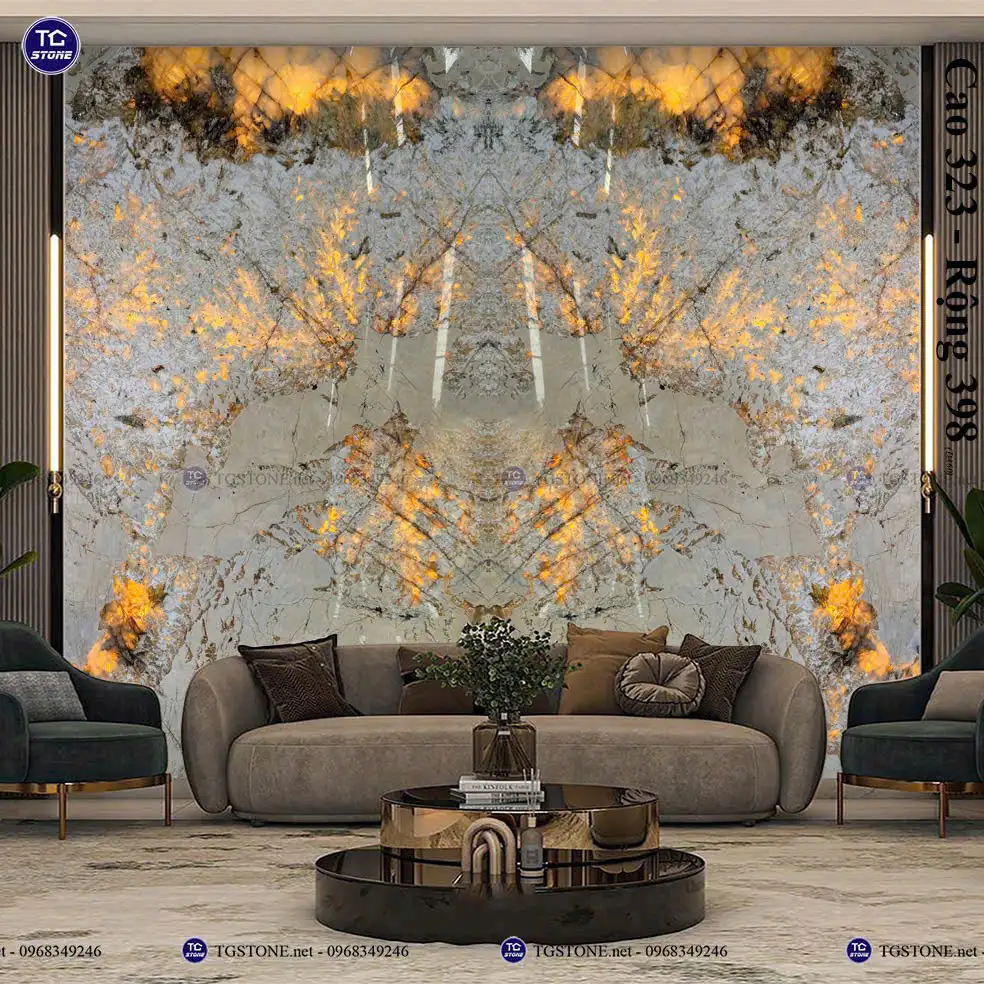 Tranh Đá Xuyên Sáng Đối Xứng Cho Phòng Khách 78