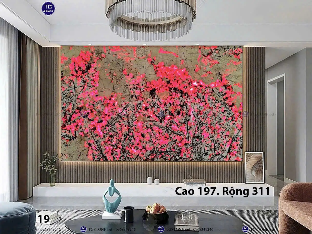 Tranh Đá Xuyên Sáng Nguyên Tấm Khổ Lớn Cho Phòng Khách 94