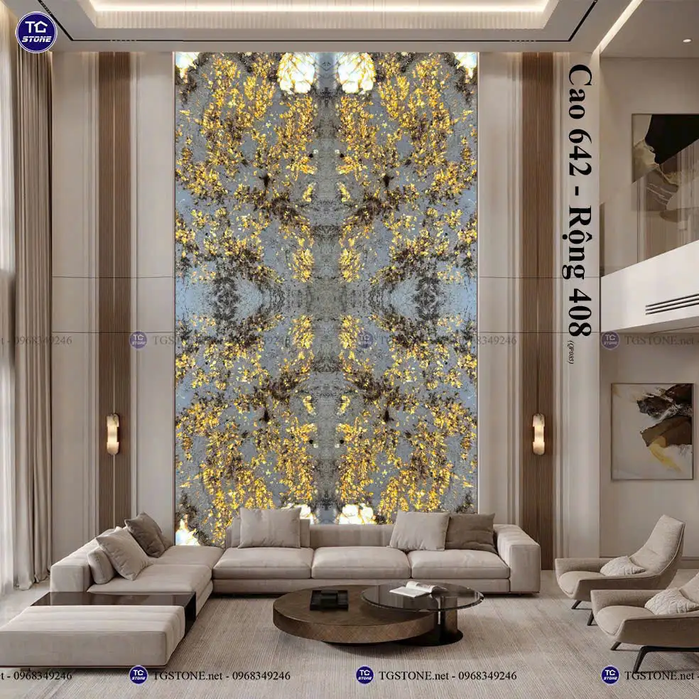 Tranh Đá Xuyên Sáng Thông Tầng 4 Tấm Đối Xứng 104