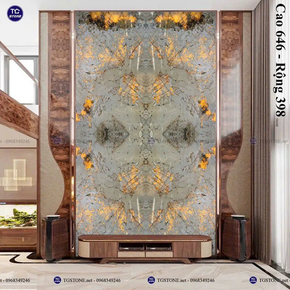 Tranh Đá Xuyên Sáng Thông Tầng 4 Tấm Đối Xứng 77